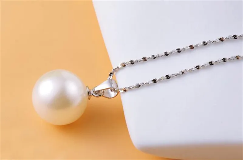 Yhamni Mode Original 925 Sterling Silver Pearl Pendant Halsband för Kvinnor Silver Kedjor Uttalande Halsband Smycken Partihandel BKN012