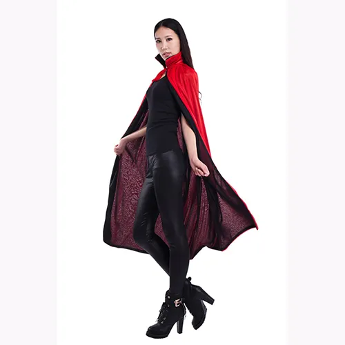 Ny Halloween vampyr svart röd cape unisex vuxen barn krage cloak party club karneval kostym