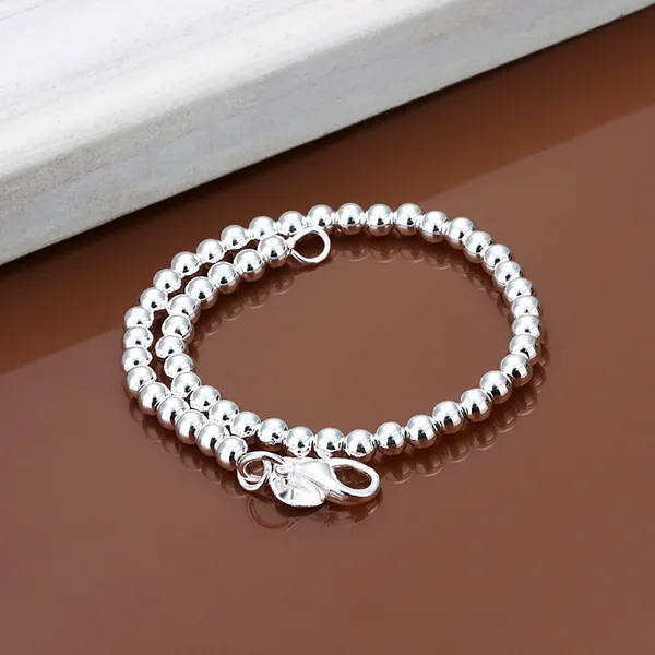 Gorąca sprzedaż Najlepszy Prezent 925 Silver6M Koraliki Modlitewne Bransoletka - Hollow DFMCH114, Brand New Fashion 925 Sterling Silver Chain Link Bransoletki