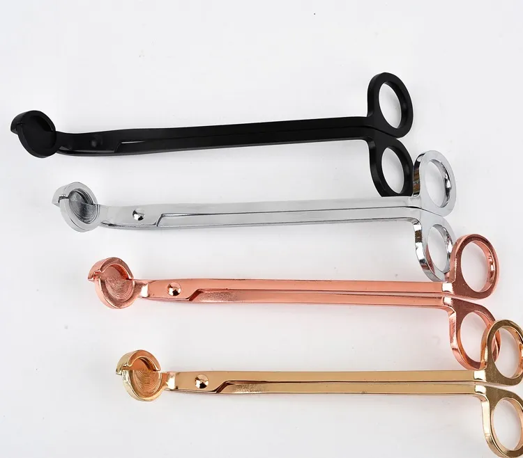 18 * 6cm rostfritt stål stearinljus trimmer oljelampa trim scissor cutter snuffer verktyg krok cliper wen4578