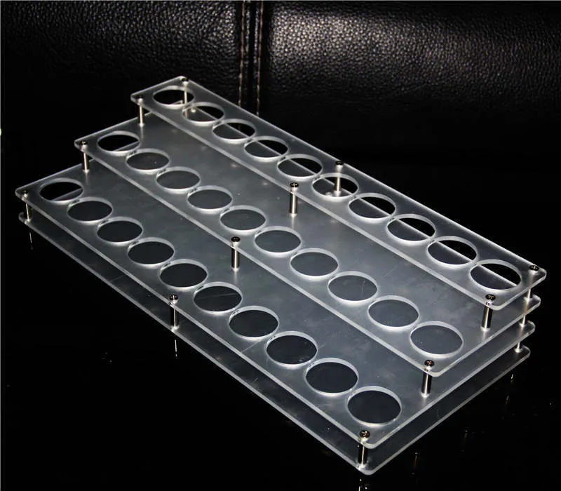 Elektronik akrylflaskbatteri Display Case Stands Showcase Clear Show Hylla rack för 5 ml 10 ml 15 ml 30 ml e-juice-flaskor