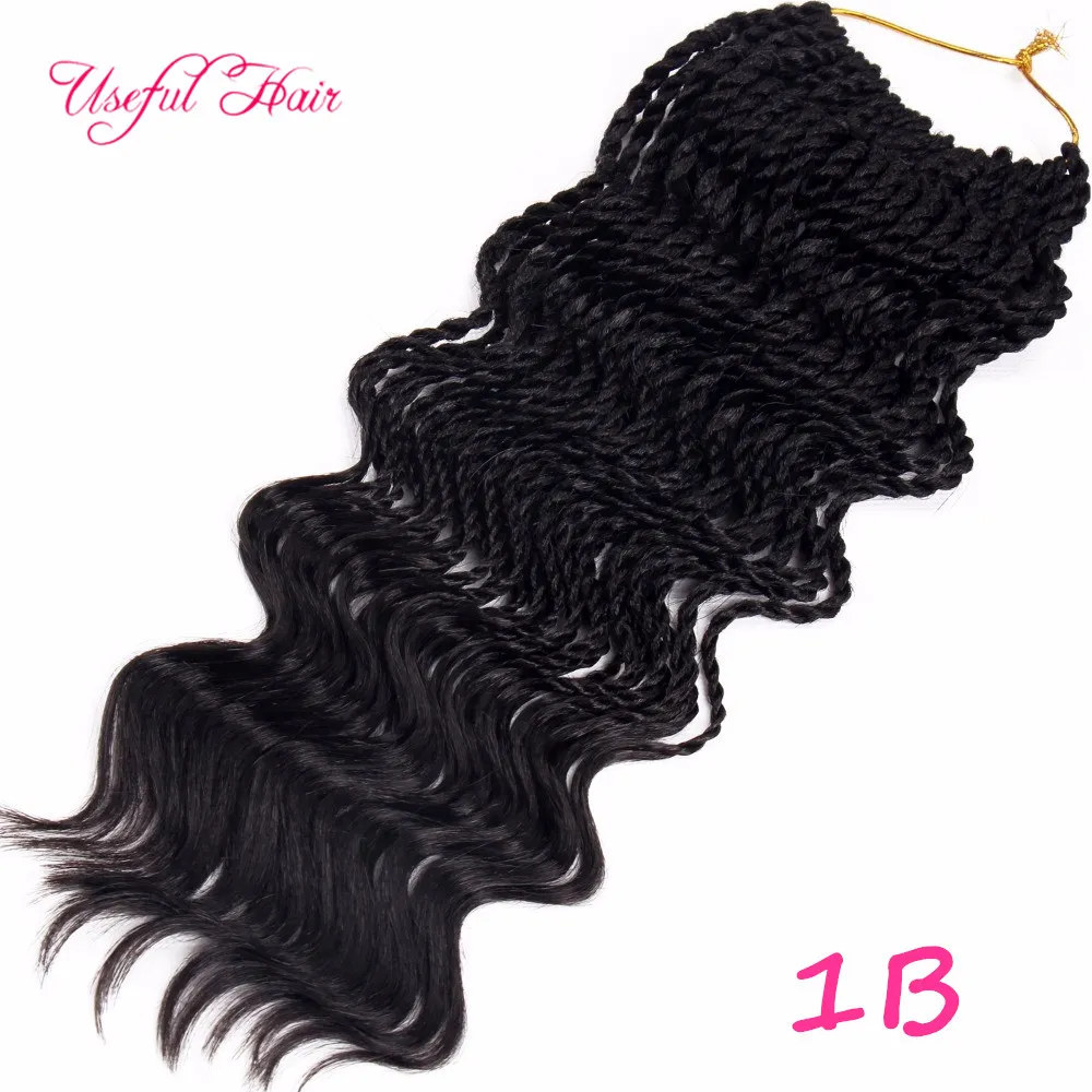 neuer Stil Preed Curl Senegalese Crochet Braids Haar 16 Zoll halbe Welle halb verworrene lockige Haarverlängerungen synthetisches Geflechti9754900