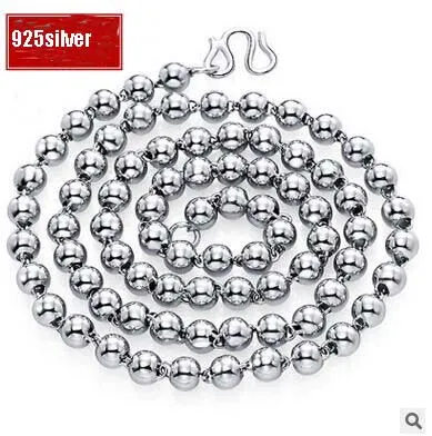 S925 Sterling Silber Halskette Paar Rand Perle Halskette Perlen Rohlicht, Männer und Frauen können tragen, kann an Freunde und Verwandte gesendet werden. Gen.