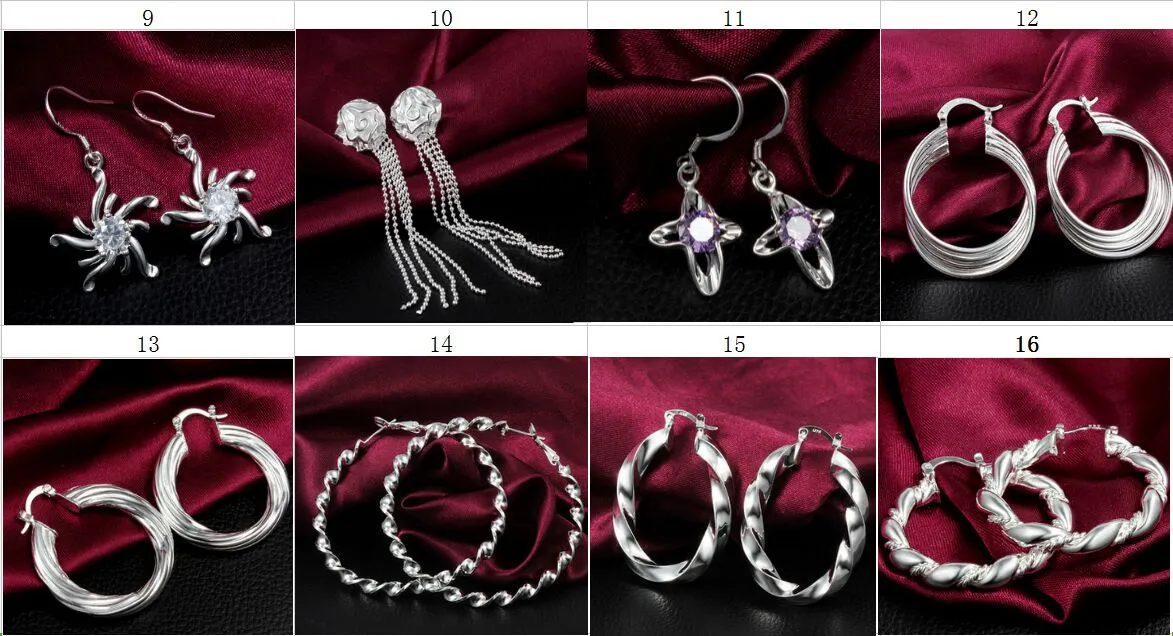 ファッション（ジュエリーメーカー）ミックス50 PCS ALLY EARRINGS 925 STERLING SILVER JEWELRY FACTORY FASHION SHANE Earrings 1768