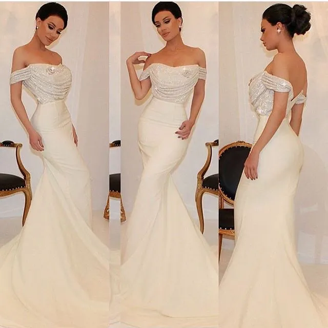 Bellanaija Evening Dresses Sequins Backless Prom Gowns Arabic