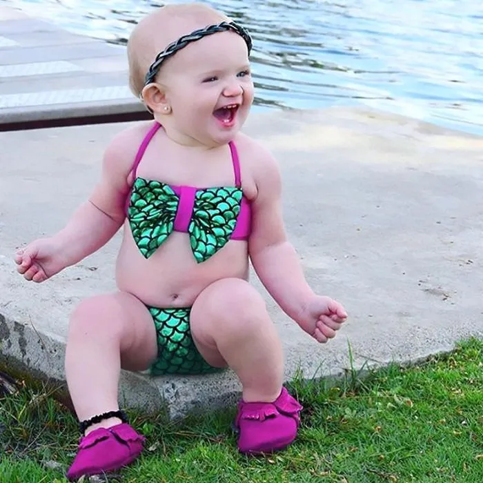 Peuter kinderen badkleding baby meisje zeemeermin badpak meisjes bikini set zomer kinderen badmode badpak baby zwemmen kostuum strandkleding