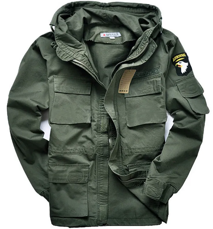 Erkekler için M65 Askeri tarzı ceketler pilot ceket abd ordusu 101 hava kuvvetleri bombacı açık ceket