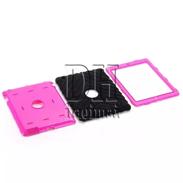 3 W 1 Obrońca Odporna na wstrząsy Robot Case Wojskowy Ekstremalny Heavy Duty Silicon Cover dla IPAD 2 3 4 Mini 4 DHL 50 sztuk