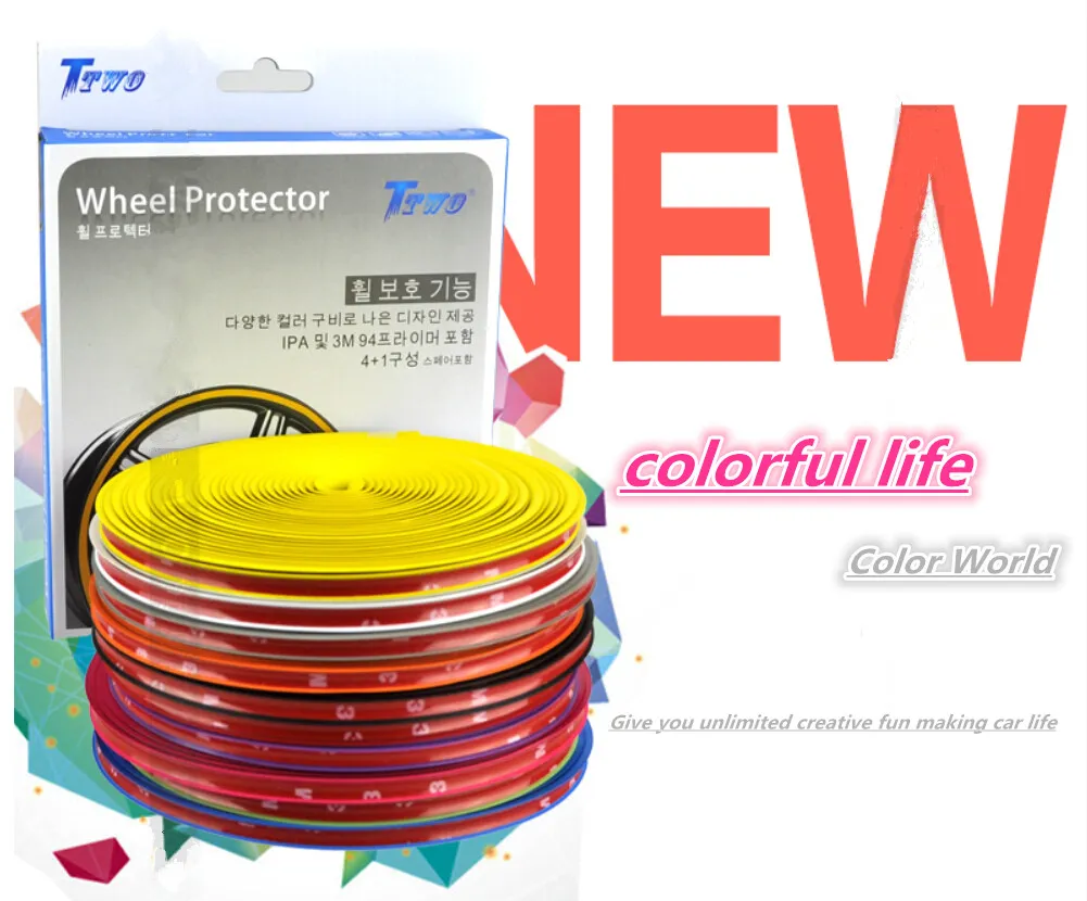 Protective Ring For Car Wheels Coiler Modified Wheel Protection Tire Rims Trim Scuff Scratch Crash Protection Bars3148