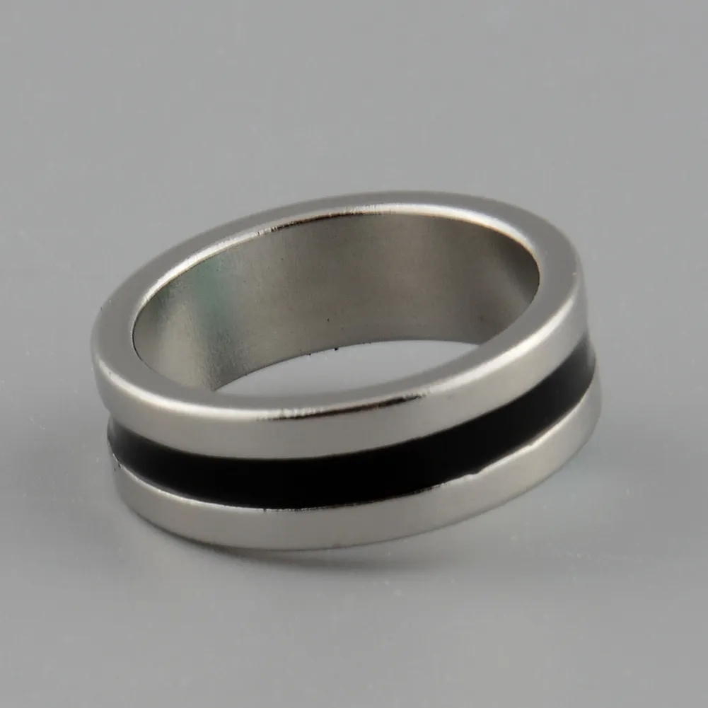 Wholesale-Hot New Strong Magnetic Magic Ring color Silver+Black Finger Magician Trick Props Tool Inner Dia 20mm Size L