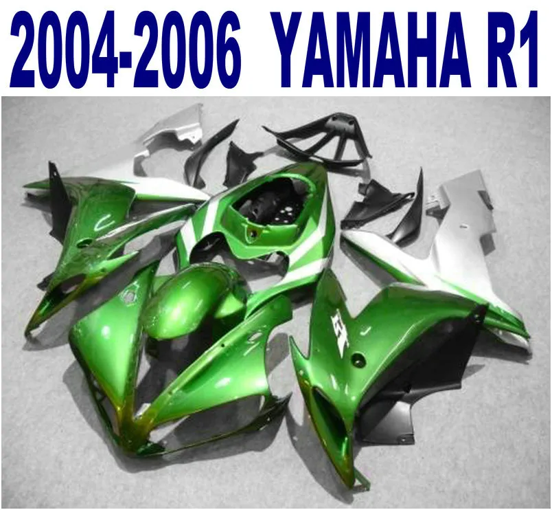 Injection molding ABS full fairing kit for YAMAHA 2004 2005 2006 YZF R1 green black silver motorcycle fairings set 04-06 yzf-r1 VL55