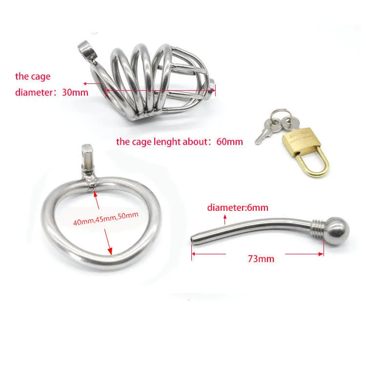 Chastity Devices Sexy Mona Lisa Male Long Cambered Stainless Steel Chastity Cage Belt Tube #R47