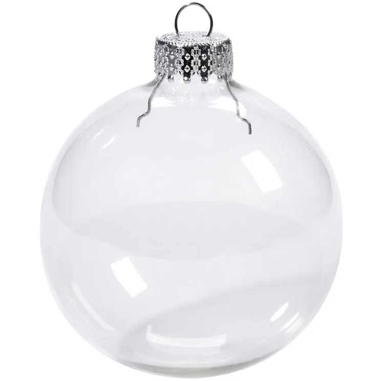 Wedding Bauble Ornaments Christmas Xmas Glass Balls Decoration 80mm Christmas Balls Clear Glass Wedding balls 3" / 80mm Christmas Ornaments