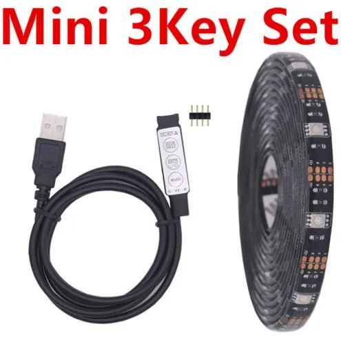 DIY 5050 RGB LED Strip Vattentät DC 5V USB LED-remsor Flexibelt tejp 1m 2m 3m 4m 5m Lägg till fjärrkontroll för TV-bakgrund