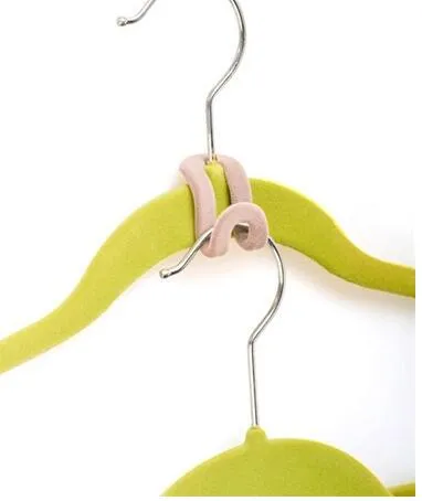 Anti-slip Mini Flocking Clothes Rack Hanger Hooks Holders