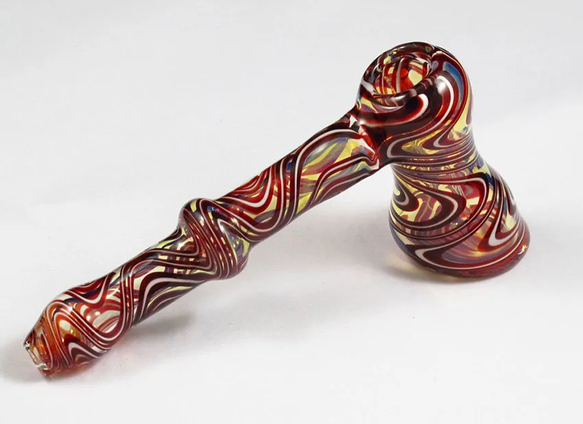 6 Inch glass bubbler hammer color spoon pipe water bong smoking pipes free ship wholesale GP29