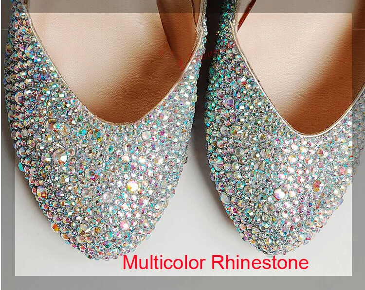 New Arrival Sparkling Spring Rhinestone Shoes Wedge Heels Round Toe Bridal Wedding Shoes Mother Evening Party Prom Dress Shoes