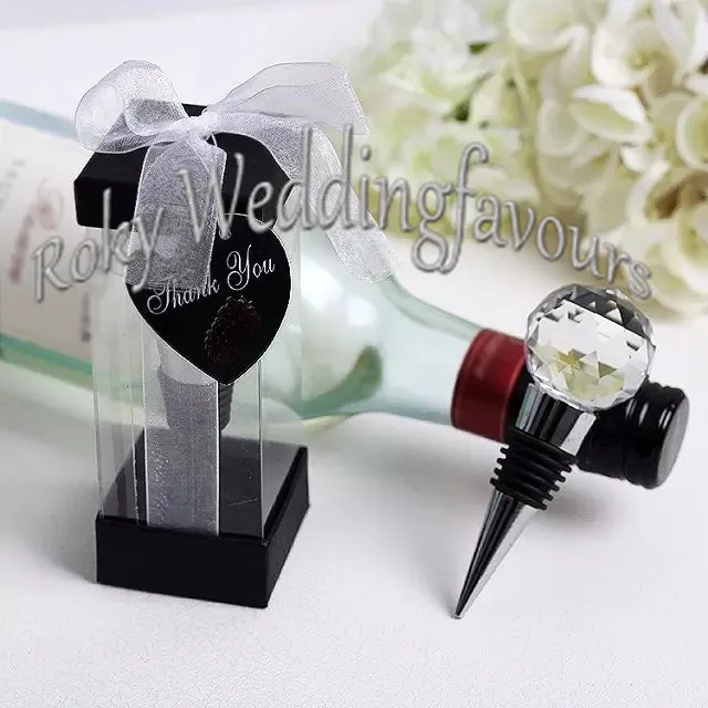 100 sztuk Crystal Ball Bottle Korek Korek Ślubny Favors Rocznica Partia Favors Korek wina Cystal Giveaways Bridal Prysznic