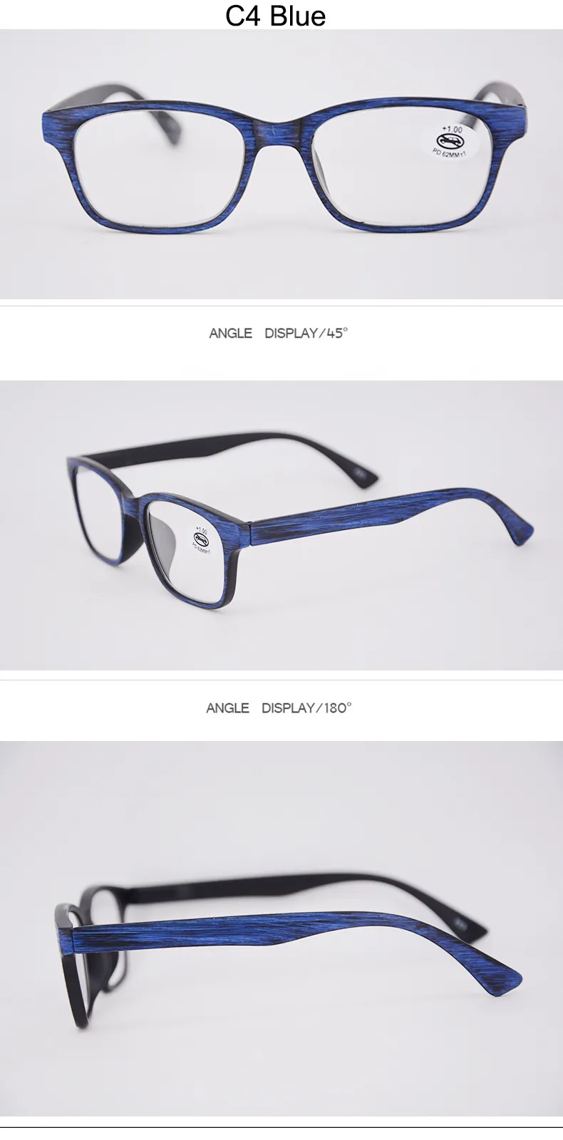 Mens Black Wood Rectangle Reading Glasses Amazon With Red