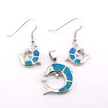 Opaal sieraden met CZ-steen; Mode hanger en oorbellen Set Mexican Fire Opal De nieuwste ontwerpen
