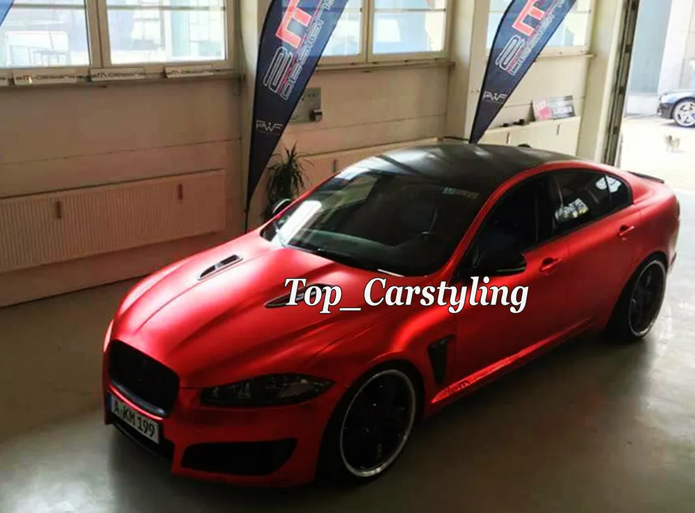 Hochwertige Chrom Satin Rot Vinyl Car Wrapping Folie Für Auto