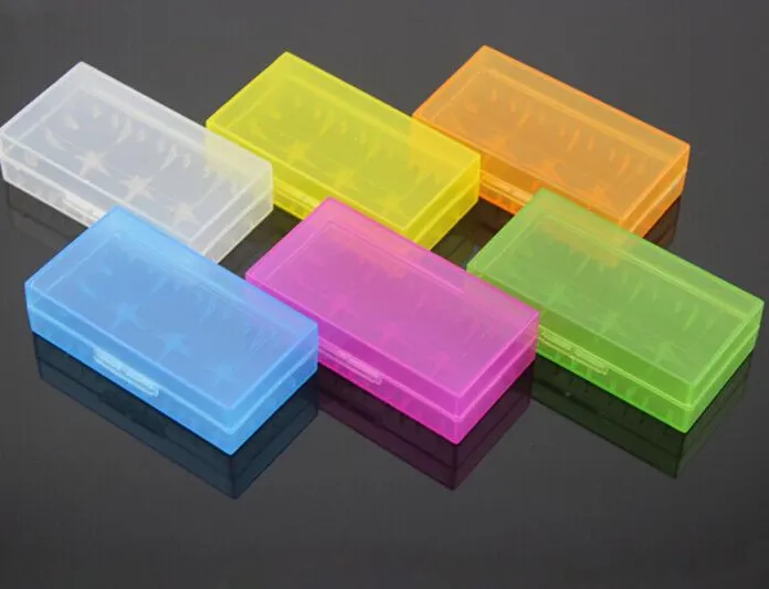 Draagbare draagtas 18650 batterijhouder Opbergdoos van acryl Kleurrijke plastic veiligheidsbox voor 18650 batterij en 16340 batterij (6 kleuren)