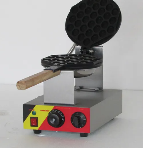 Gratis frakt kommersiell användning non-stick 110V 220V Electric Hongkong Eggettes Bubble Waffle Maker Iron Machine Baker mögel Pane med CE