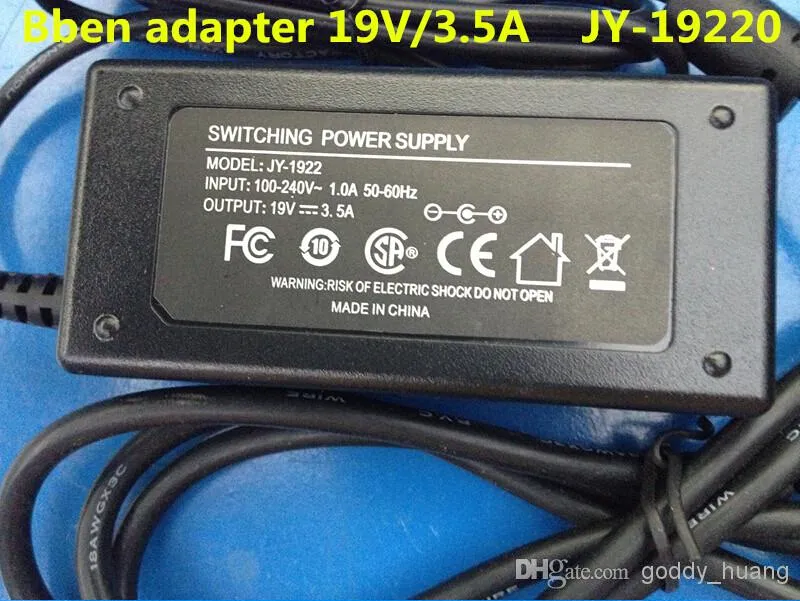 3,5 * 1,35 milímetros adaptador JY19220 JY-19220 19V 2.2A ou 3.5A Bben C97 N2600 S10 S16 T10 A8 Tablet Carregador AC DC Jy-1922 Fonte de alimentação