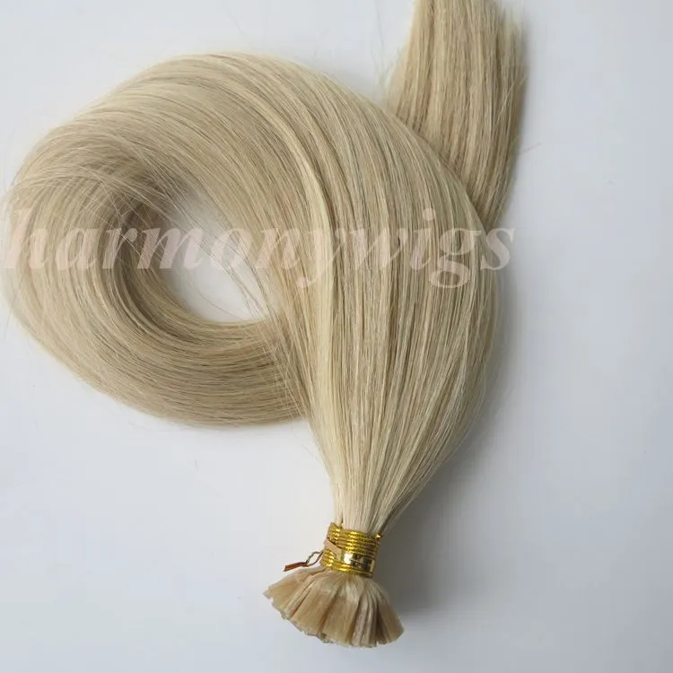 200g =200Strands Pre bonded Flat Tip Hair Extensions 18 20 22 24inch M27&Brazilian Indian Remy Keratin Human Hair