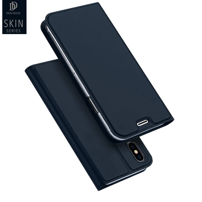 Dux Etui en cuir pour Iphone X Flip Cover Iphone 8 Etui téléphone portefeuille pour Iphone 8 8 Plus 6 6s 7 Plus Couverture de protection complète