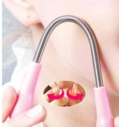  Ladies stainless steel coil spring and plastic handles Facial Hair Remover Stick Epilator