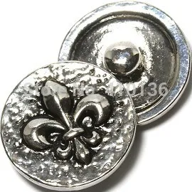 NSB1327 Hot Sale Snap Jewelry Button For Bracelet Necklace Fashion DIY Jewelry Flower Snaps Fleur De Lis Flower Buttons