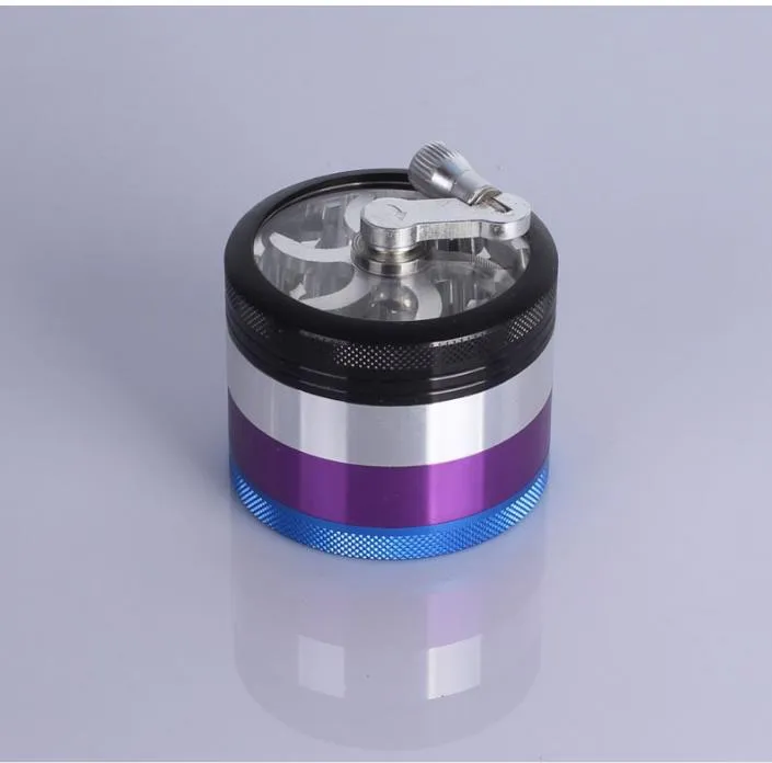 Nowy 4 -warstwowy metalowy szlifier tytoniowy 63 mm aluminium kolorowy kolorowy młynek do rur Yanju Detektor dymu