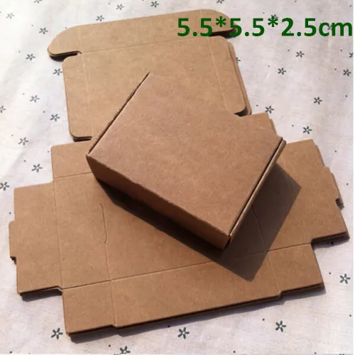 5.5 * 5.5 * 2.5cm Kraft Paper Box Box Pudełko na biżuterię Pearl Candy Handmade Mydło Pudełko Piekarnia Ciastka Ciastka Czekoladowy Opakowanie Box