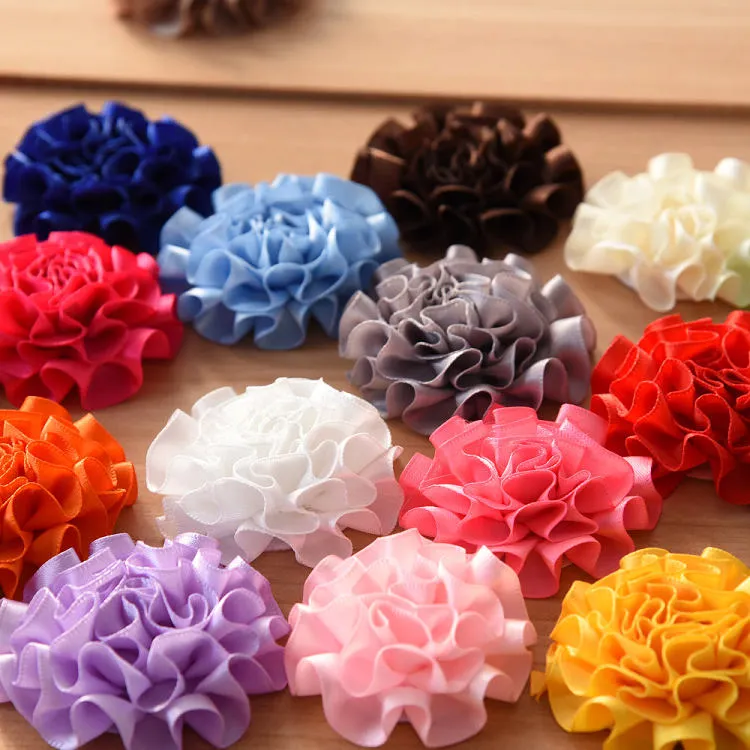 Carnation Fold Over Flower 5.5cm Newborn Hair Flower Baby Accessory Baby Girls Hair Accessories