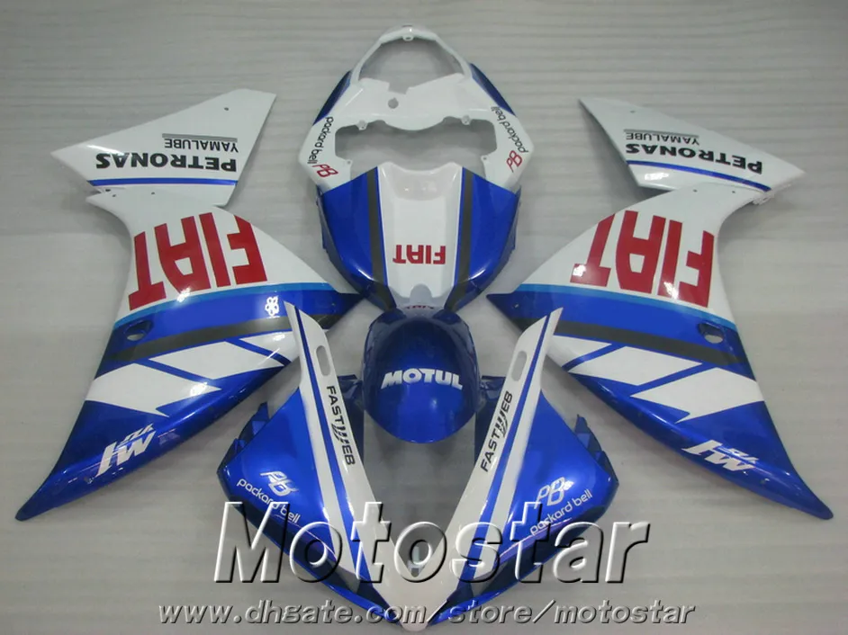 YAMAHA R1 2009-2011 için 2013 ücretsiz hediye plastik kaporta kiti 2013 mavi beyaz bodykits YZF R1 fairings 09-13 HA