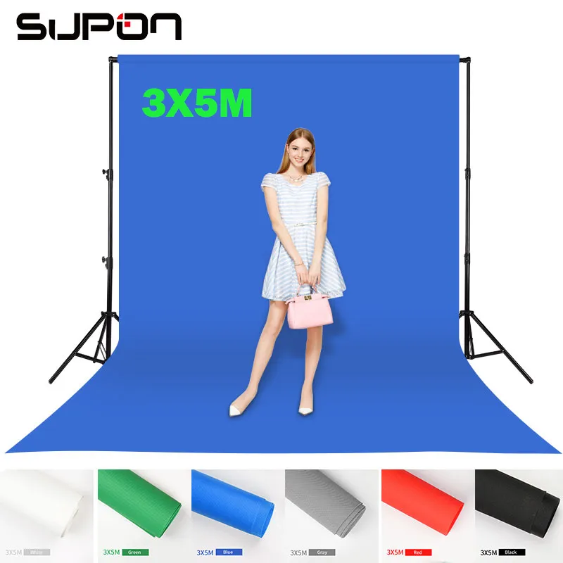 Freeshipping Supon 6 Färgalternativ Skärm Chroma Key 3 x 5m Bakgrund Bakgrundsduk för Studio Foto Lighting Non-Woven Fabrics Backdrop