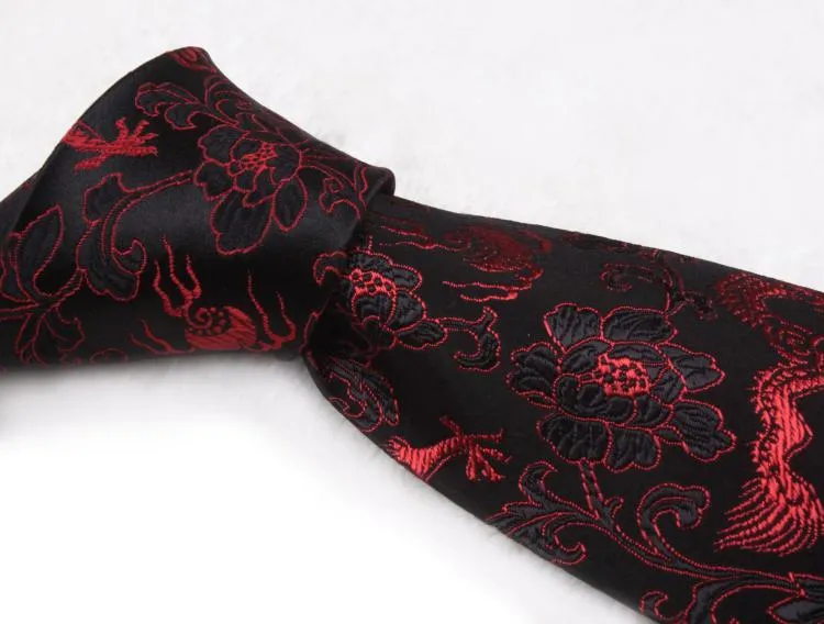 Creative Lucky Dragon Designs Cravatte Stile cinese High End Natural GENUINE Silk Brocade Men Cravatte standard banchetto Festa di compleanno