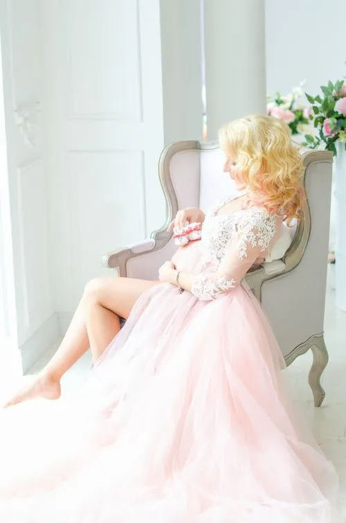 Special Pink Maternity Wedding Dresses Sexy V Neck Tulle Lace Country Wedding Dresses Cheap Berta Bridal Sleeve Bohemian Wedding Dress 2015