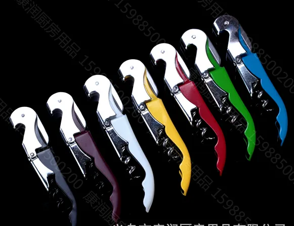 Customize Logo Pocket Bar tool Metal Cork Screw Corkscrew Multi-Function Red Wine bottle Opener KD1