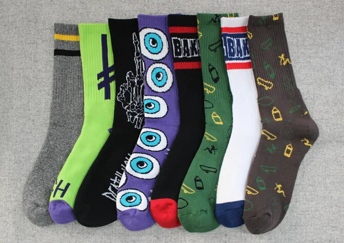 Personality harajuku terry socks stockings fashion men women sports socks underwear football socks colorful gifts
