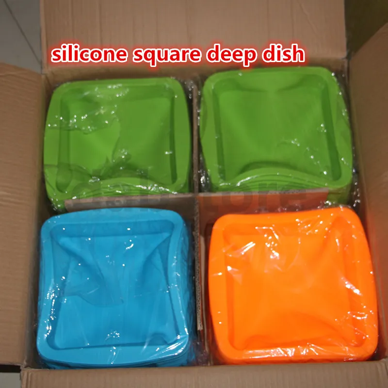 hot DHL silicone wax dish deep pan square shape 8"X8" friendly Non Stick Silicone Container Concentrate food grade silicone tray