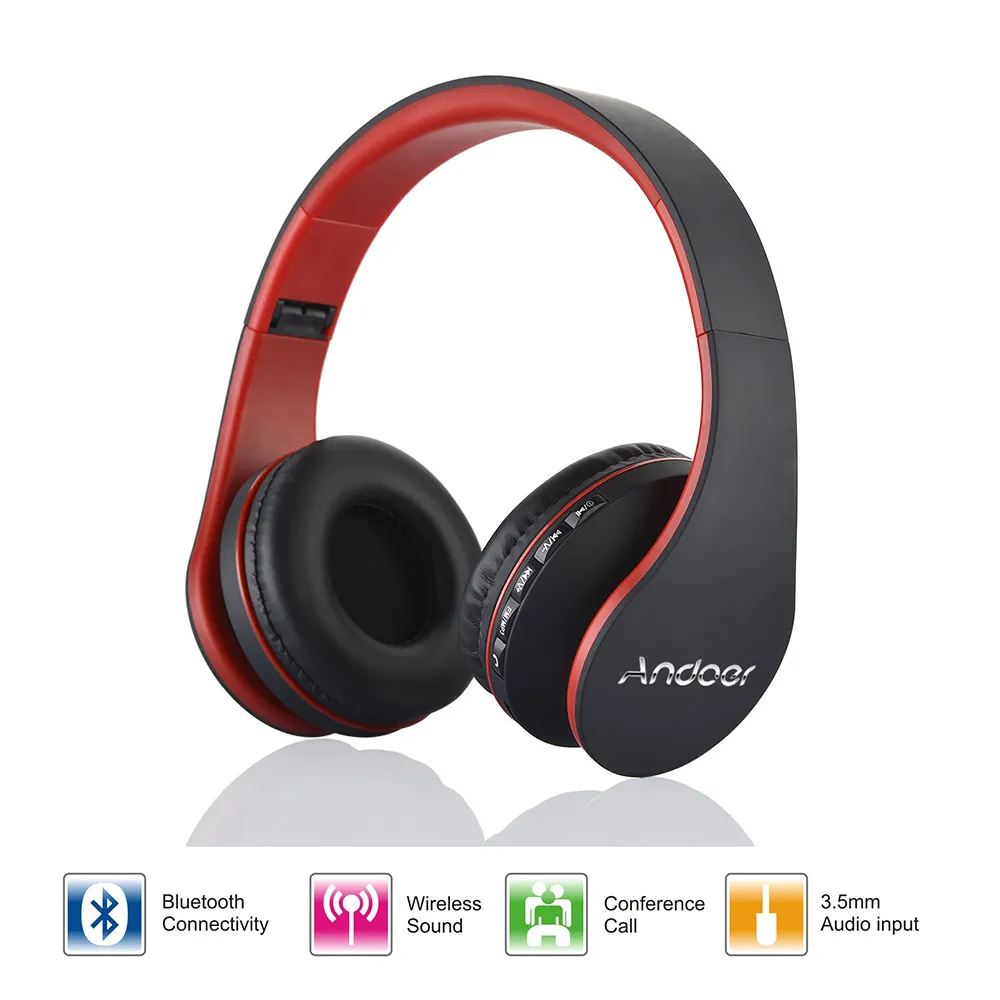 Wysokiej jakości Andoer LH-811 Digital 4 w 1 Stereo Bluetooth 3.0 + EDR Słuchawki Bezprzewodowe słuchawki Słuchawki Słuchawki z Micphone