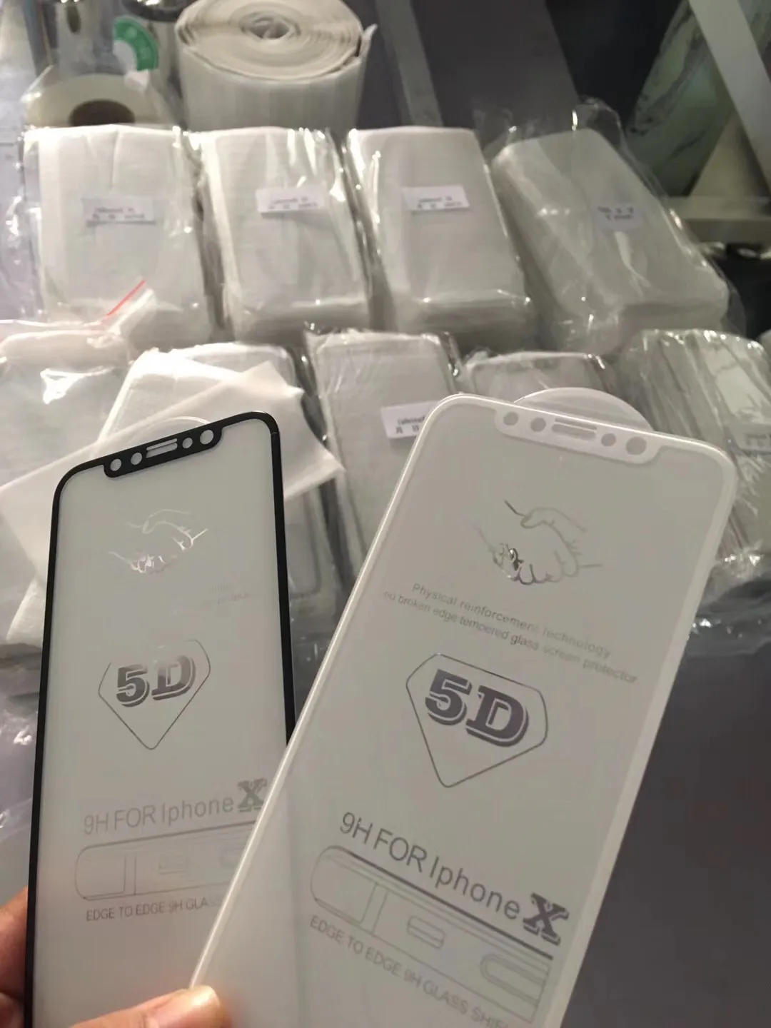 Pellicola protettiva in vetro temperato 5D HD iPhone X 6 6s 7 8 Plus Protezione schermo intagliata a freddo con copertura completa 1 PZ Epacket gratuito