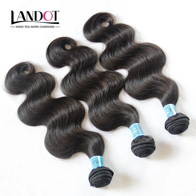 9A Grade Indian Body Wave Virgin Human Hair Weave Bundles 3pcs Obehandlade Raw Indian Remy Hårförlängningar Tjock Mjukt Full Hair Dubbel Wefts