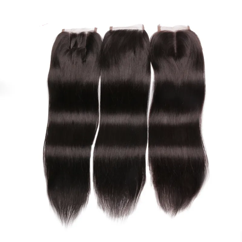 4x4 Przezroczyste koronkowe zamykania ciała luźne głębokie fala Jerry Curly Kinky Curly Human Human Hair Middle 3 części Closure6089182