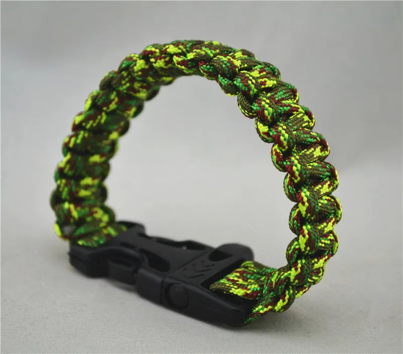 Outdoor Camping Wielofunkcyjny Paracord Survival Bransoletka Zestawy Sznur Opaski Wrists Awaryjne Escape Survival Rope Gear Gwizdek 24 sztuk / partia