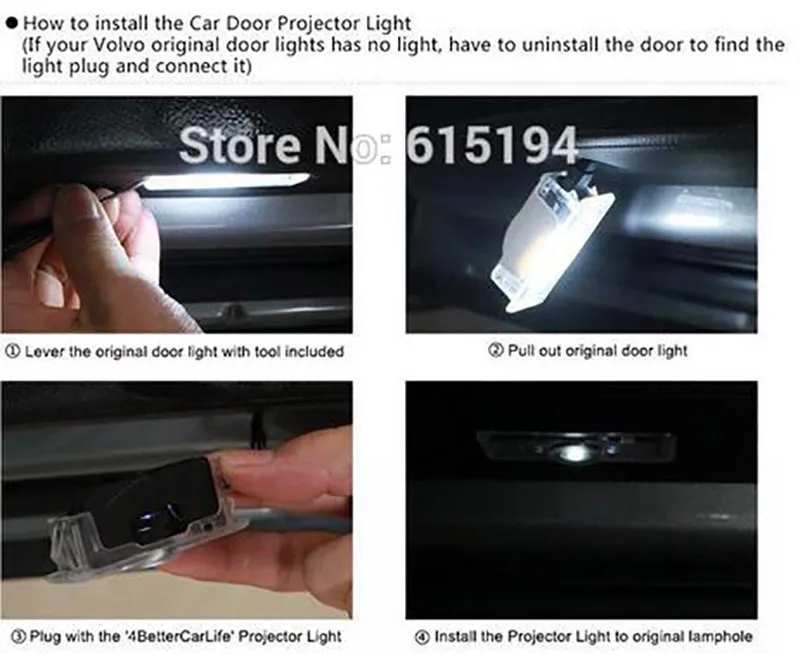 Proiettore laser di cortesia porta auto LED Logo Ghost Shadow Light XC90 S60 C70 V60 V50 V40 XC60 S60L S80L8608773