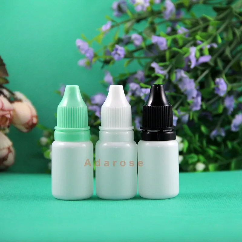 10ML 15ML 30ML 120ML LDPE WHITE COLOR Plastic Dropper Bottles With Tamper Proof Caps & Tips Safe Squeezable thin nipple 100 pieces