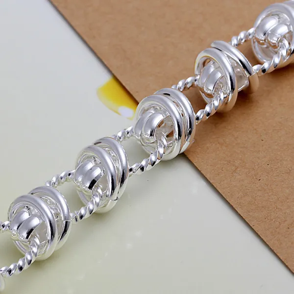 925 Sterling Silver Double Layer Curb Chain Bracelet – 15cm, Non-Fading Fashion Jewelry